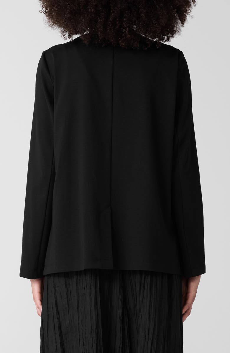 Eileen Fisher V-Neck Ponte Longline Jacket, Alternate, color, Black