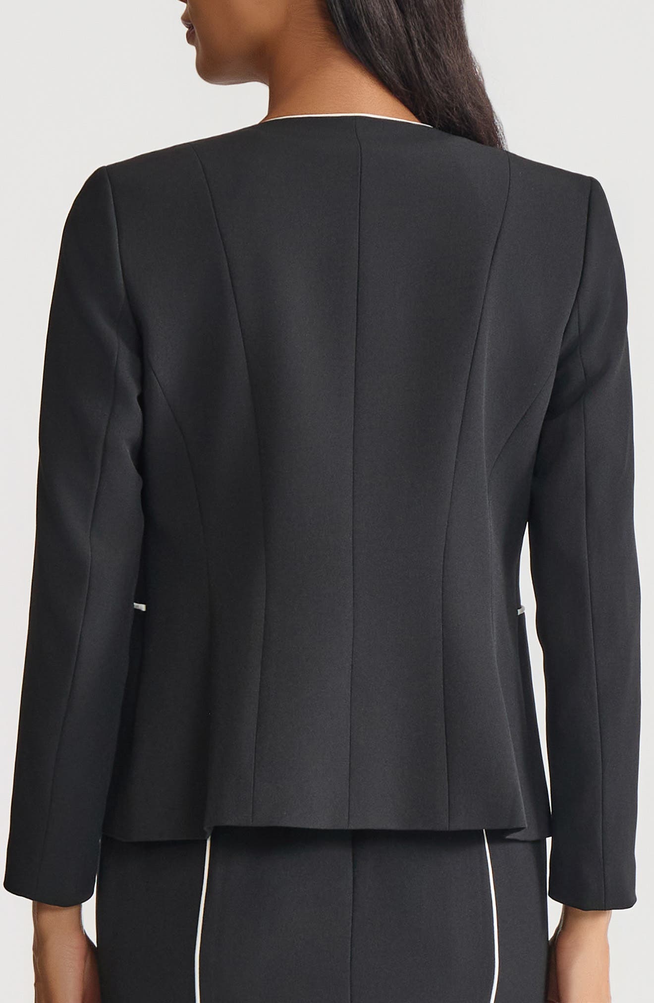 Piped Open Front Cardigan - image 2