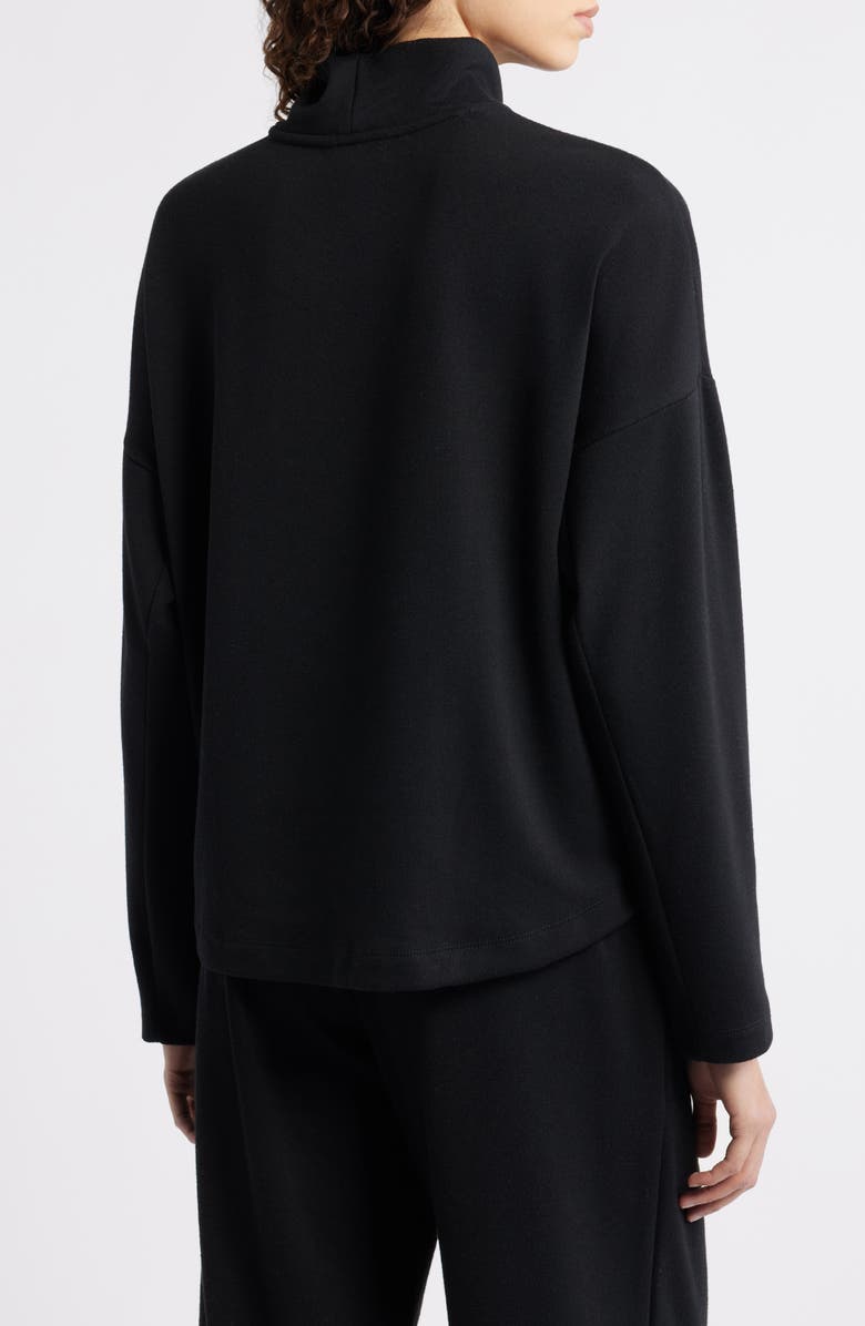 Caslon<sup>®</sup> Drop Shoulder Turtleneck Sweatshirt, Alternate, color, Black