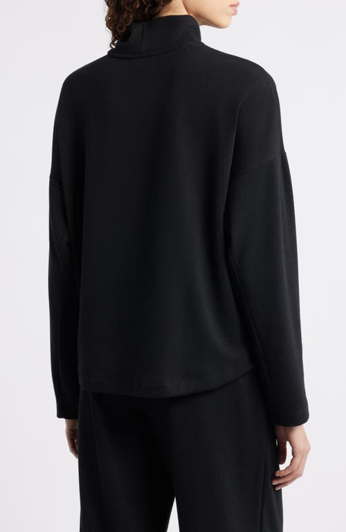 Caslonr Caslon(r) Drop Shoulder Turtleneck Sweatshirt In Black