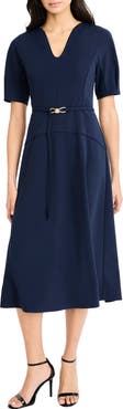 Maggy London Belted Midi Dress