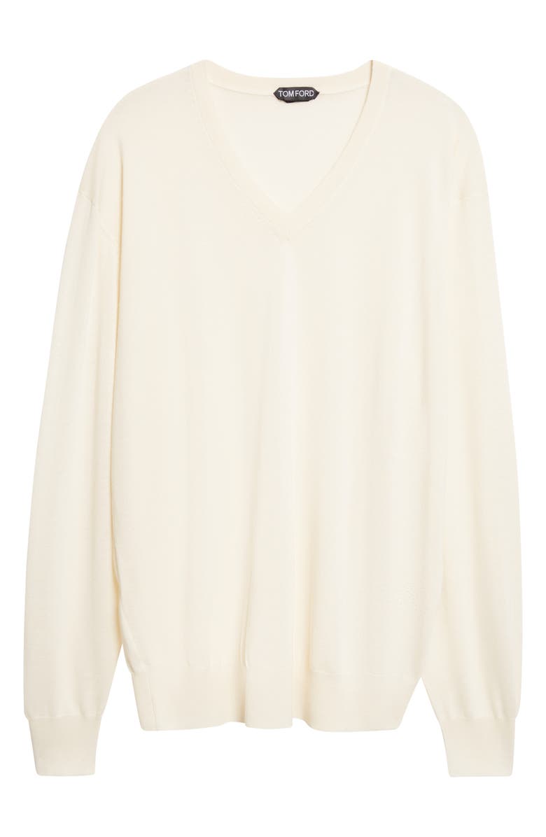 TOM FORD Cashmere V-Neck Sweater, Main, color, Cream White