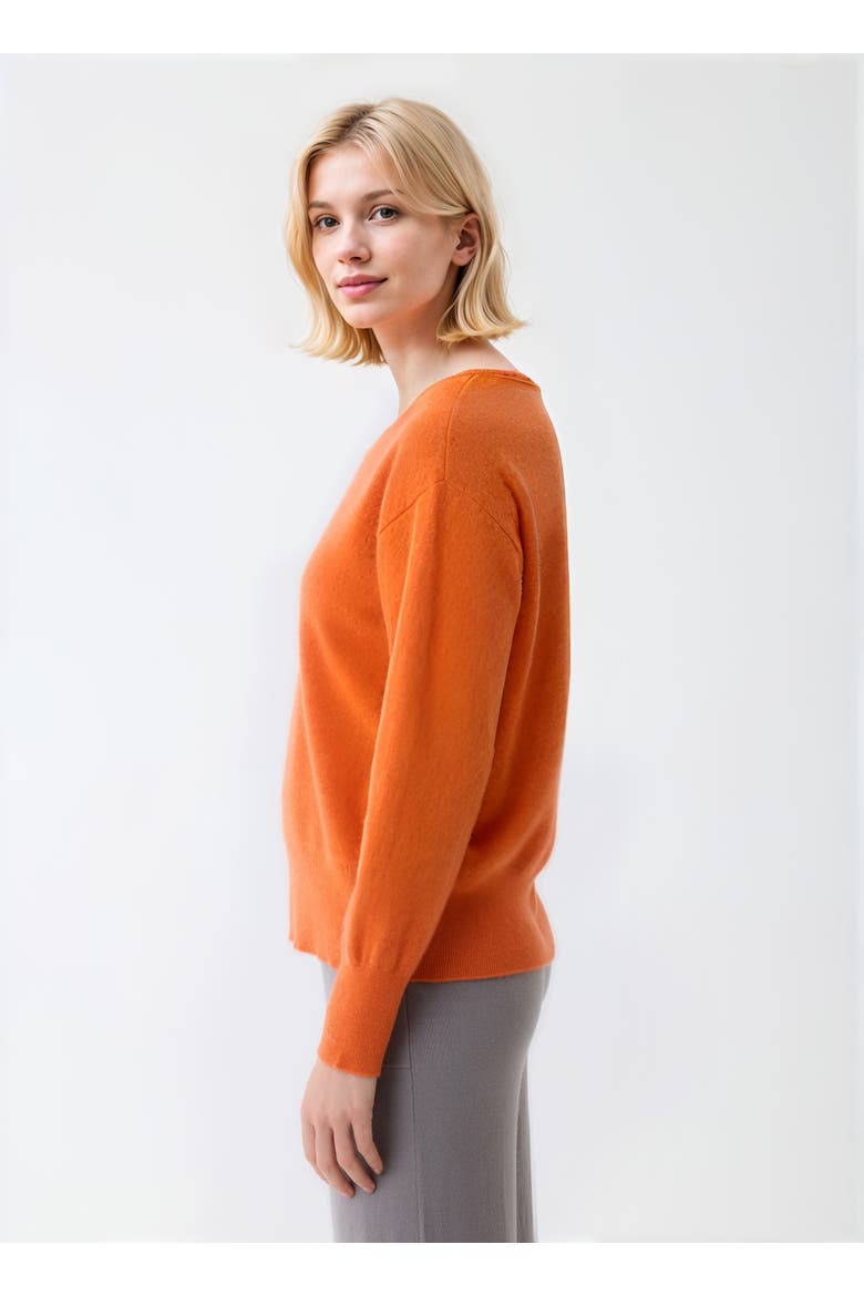 Cashmere Seamless Long Sleeve  Crewneck, Alternate, color, SANGUINE