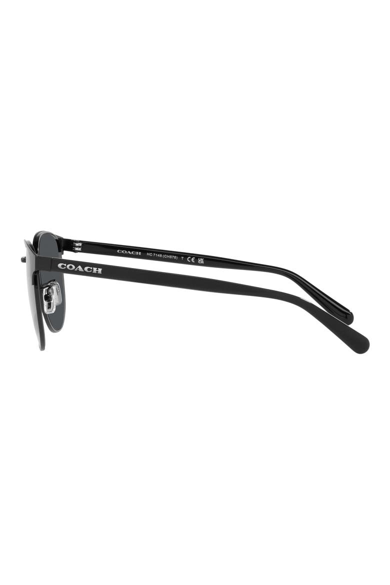 54mm Round Sunglasses, Alternate, color, SHINY BLACK