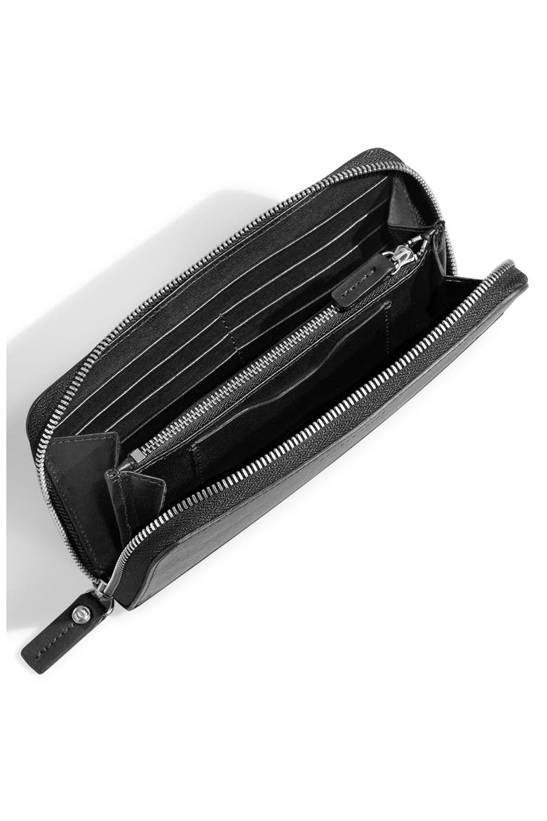 Signature Lea Leather Continental Wallet, Main, color, BLACK