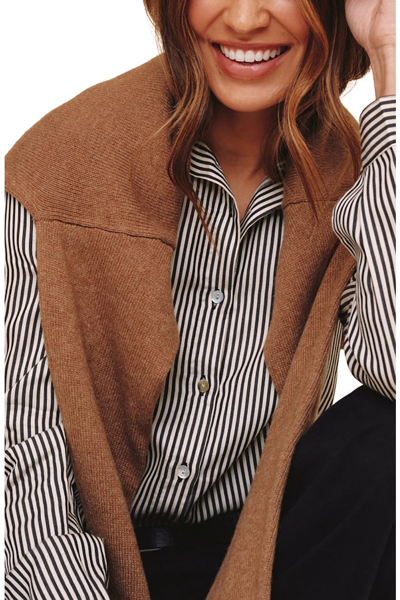 Stripe Oversize Button-Up Shirt, Alternate, color, VINTAGE PINSTRIPE