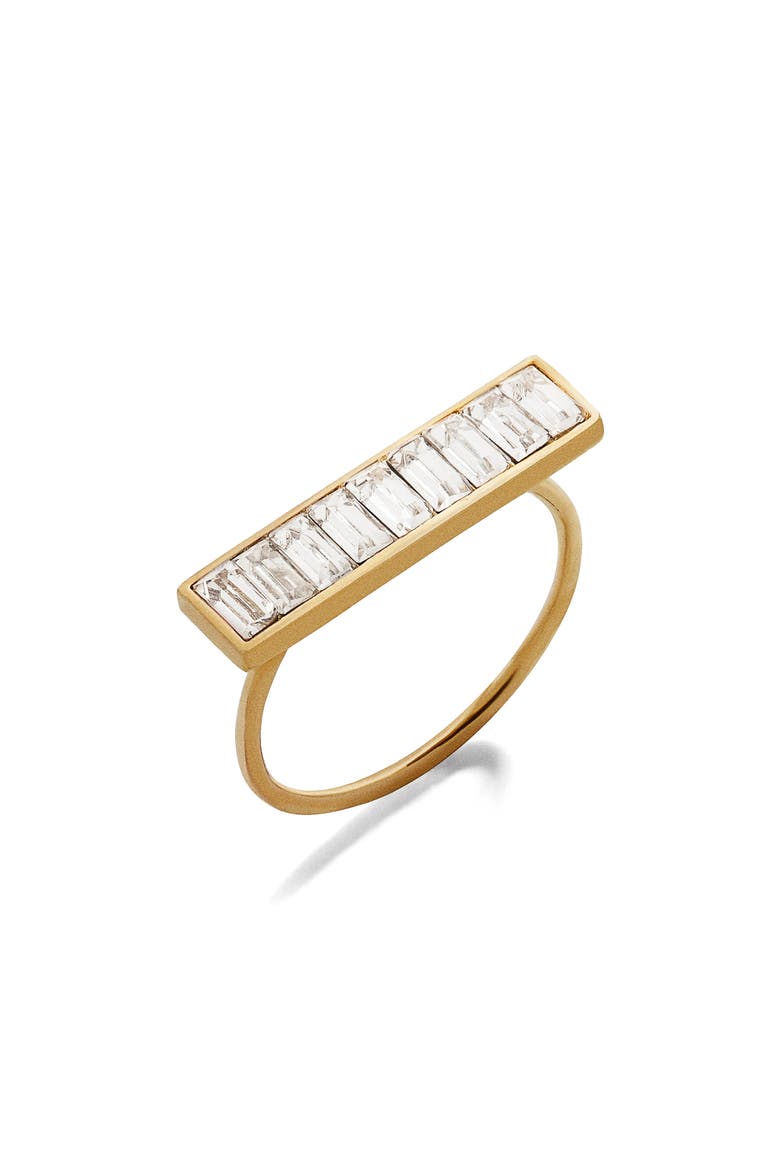 Baguette Ring, Main, color, CLEAR/ GOLD
