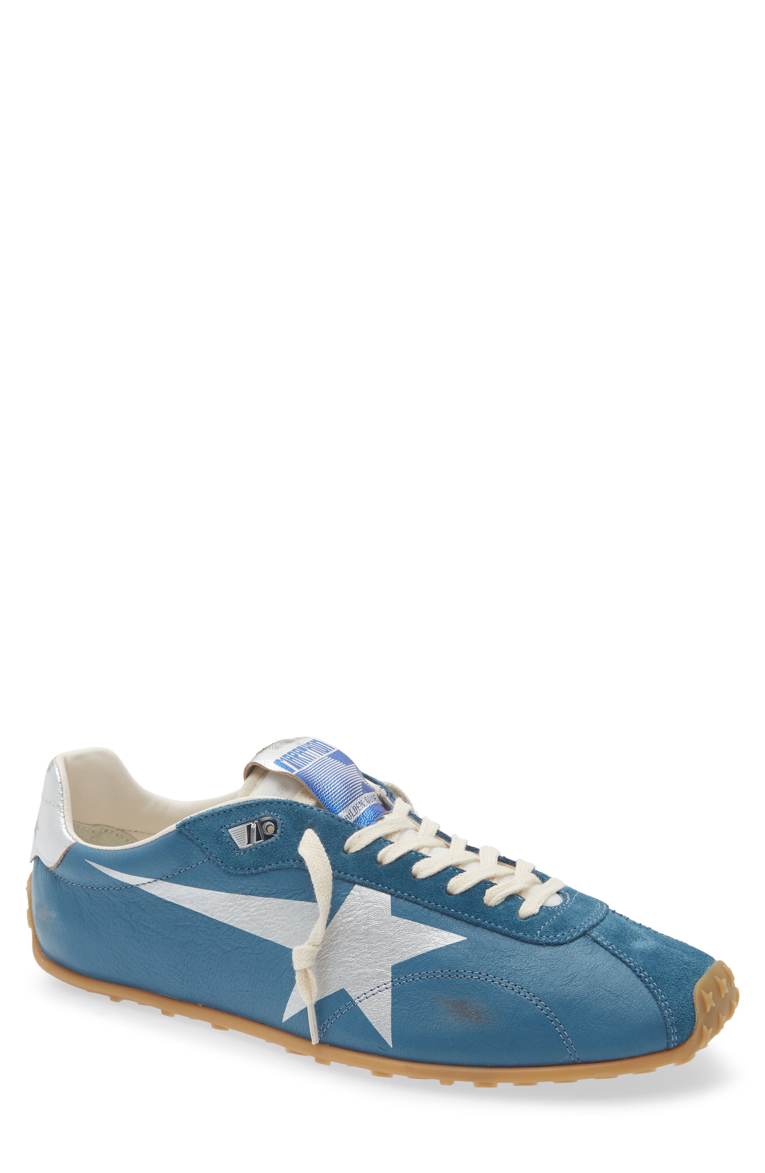 Golden Goose Marathon Speed Sneaker, Main, color, Petrol Blue/Silver/Cream