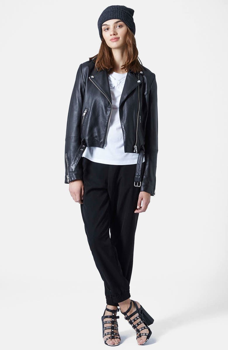 Topshop Flat Front Jogger Pants, Alternate, color, 