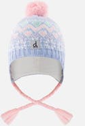 Deux par Deux Peruvian Fair Isle Fleece Lined Earflap Knit Hat with Pompom