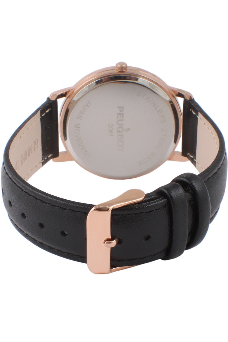 Round Vintage Remote Sweep Leather Watch - 40MM, Alternate, color, Rose Gold