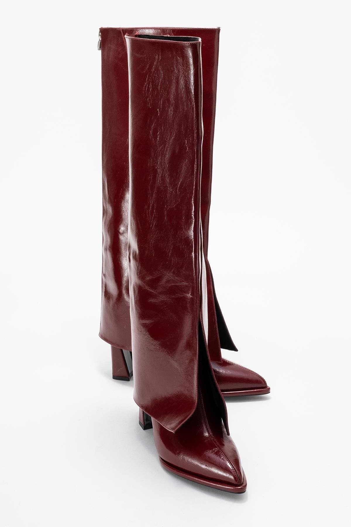 Red Faux Leather
