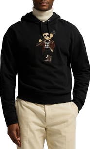 Ralph Lauren Purple Label Felpa Bear Appliqué Cotton & Cashmere Hoodie