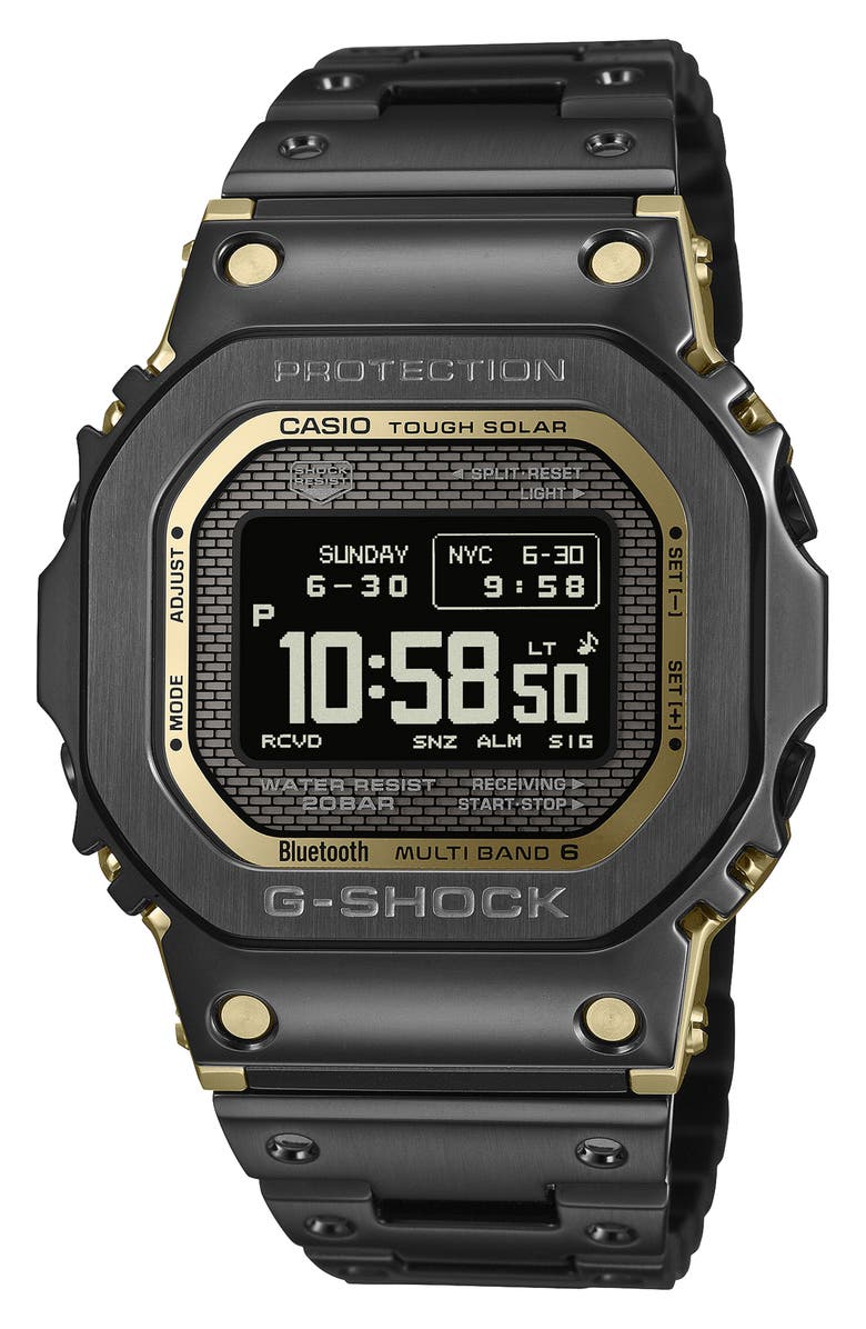 G-SHOCK Full Metal 5000 Series Solar Digital Bluetooth Bracelet Watch, 49.3mm × 43.6mm, Main, color, 