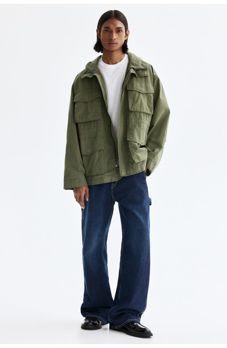 H&M Cargo Jacket, Alternate, color, Khaki Green