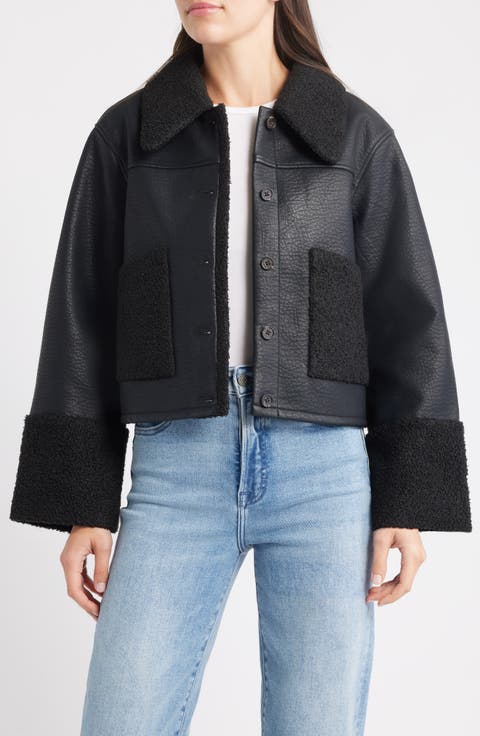 Dria Faux Leather & Faux Shearling Jacket
