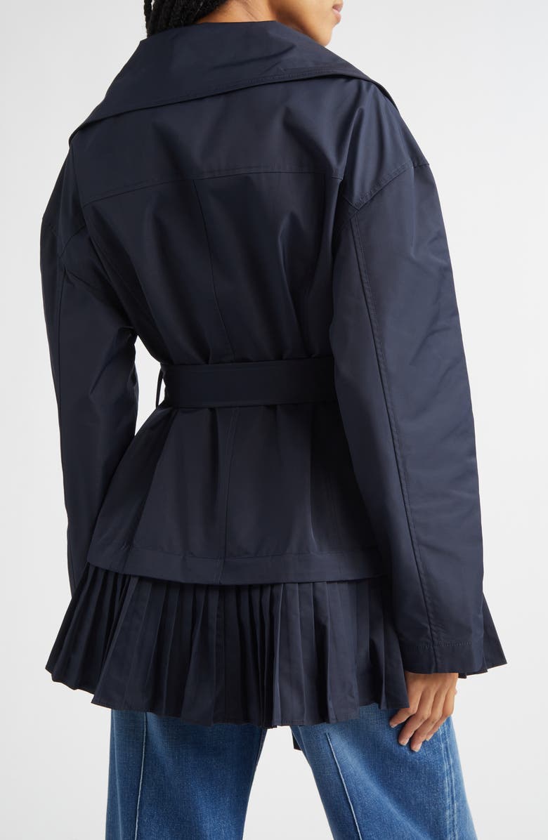 Ulla Johnson Lison Belted Jacket with Pleated Hem, Alternate, color, Midnight