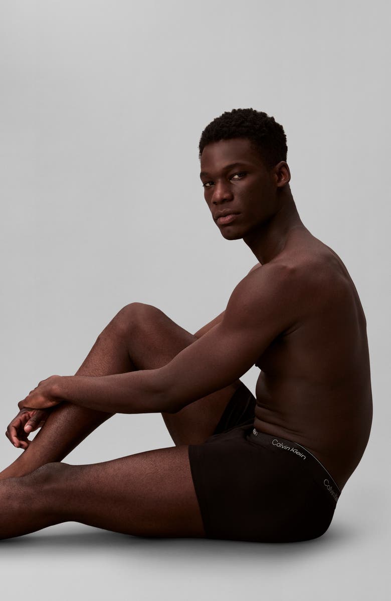 Calvin Klein Icon Holiday Stretch Cotton Boxer Briefs, Alternate, color, Black