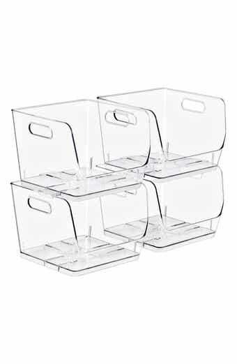 Set of 4 Medium Square Stackable Storage Bins