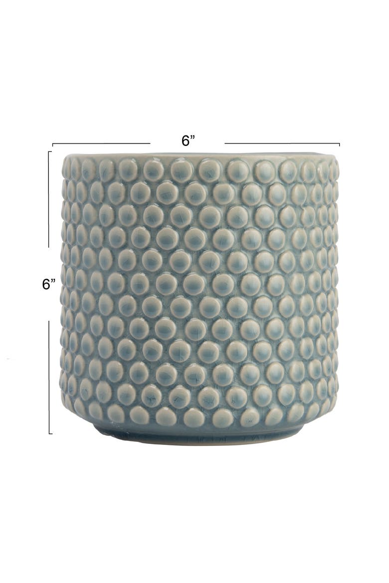Planter Pot with Polka Dots, Alternate, color, Blue