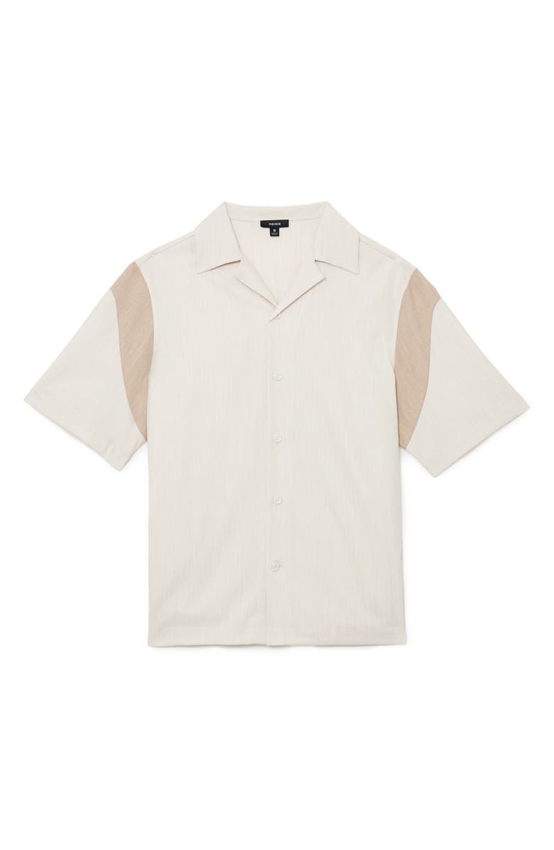 Reiss Fortuna Short Sleeve Button-Up Shirt, Alternate, color, Oatmeal