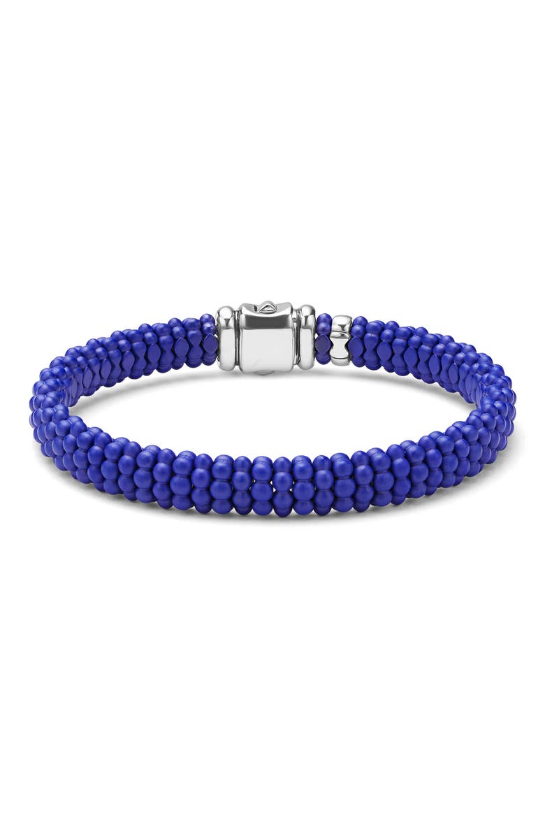 Men's Anthem Ceramic Caviar Beaded Bracelet, Main, color, SILVER BLUE