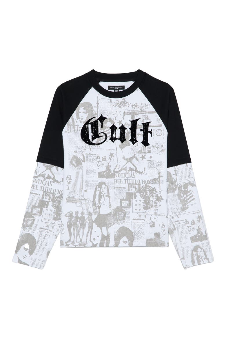 Layered Long Sleeve Raglan T-Shirt, Alternate, color, WHITE