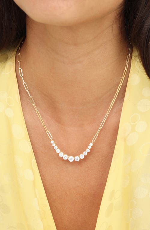Melinda Maria Not Your Basic Graduated Cubic Zirconia Necklace In Goldhite