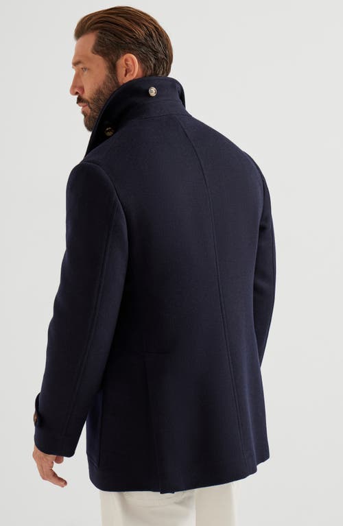 Brunello Cucinelli Double-breasted Felted Coat In Blue