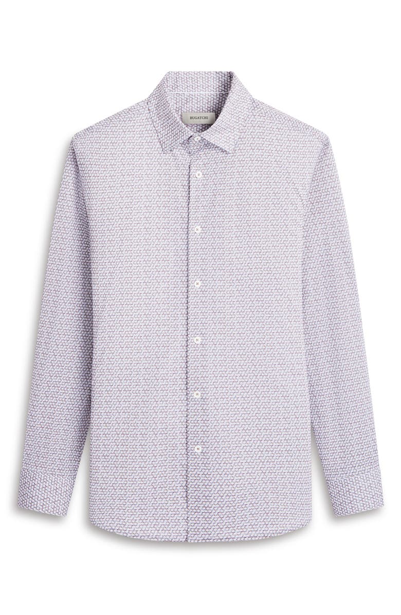 Bugatchi Jules OoohCotton<sup>®</sup> Microprint Button-Down Shirt, Alternate, color, Khaki