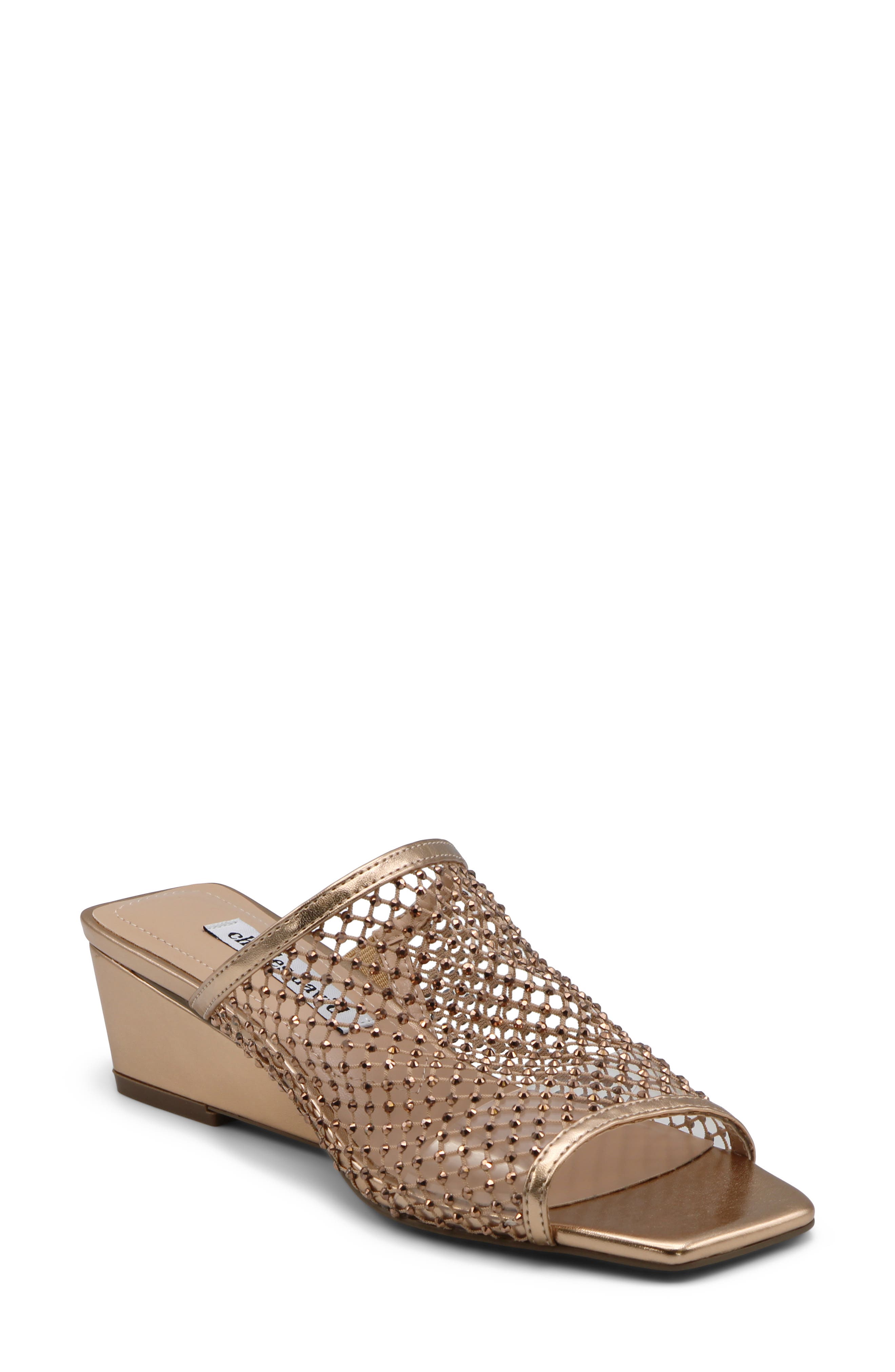 Charles David Noolie Wedge Sandal, Main, color, Rose Gold