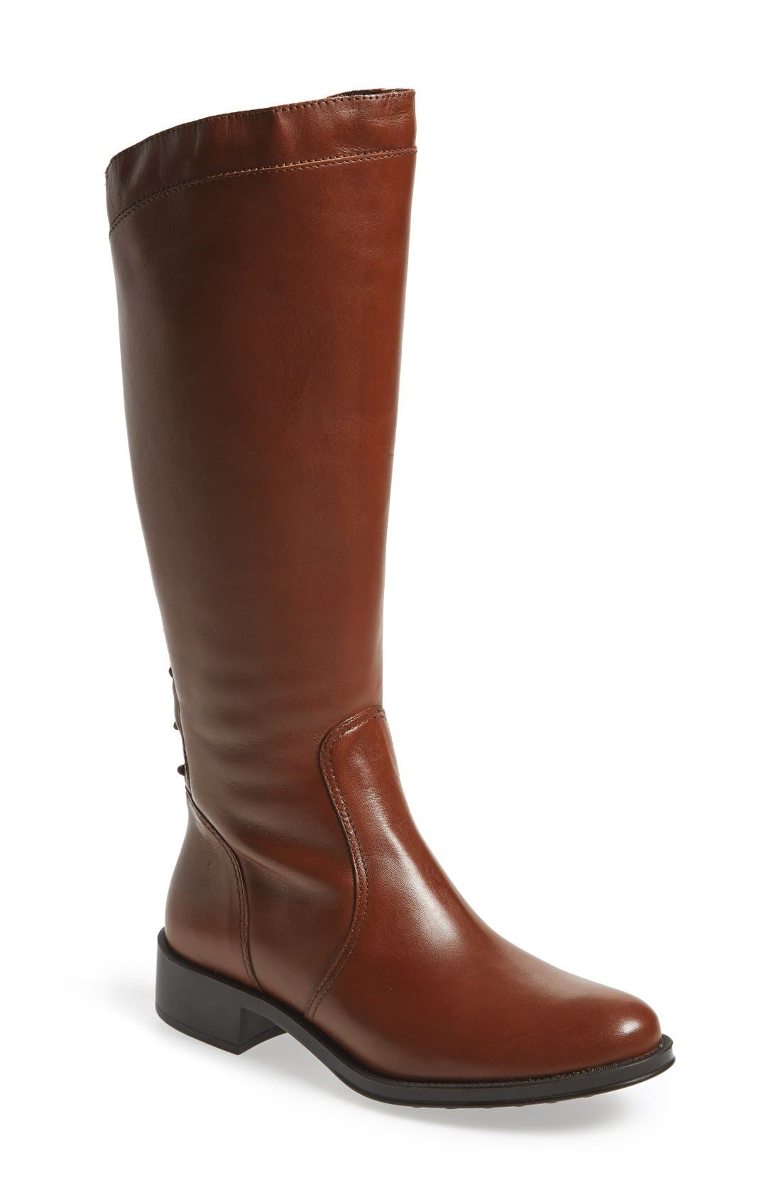'Saddle Up' Waterproof Riding Boot, Main, color, COGNAC LEATHER