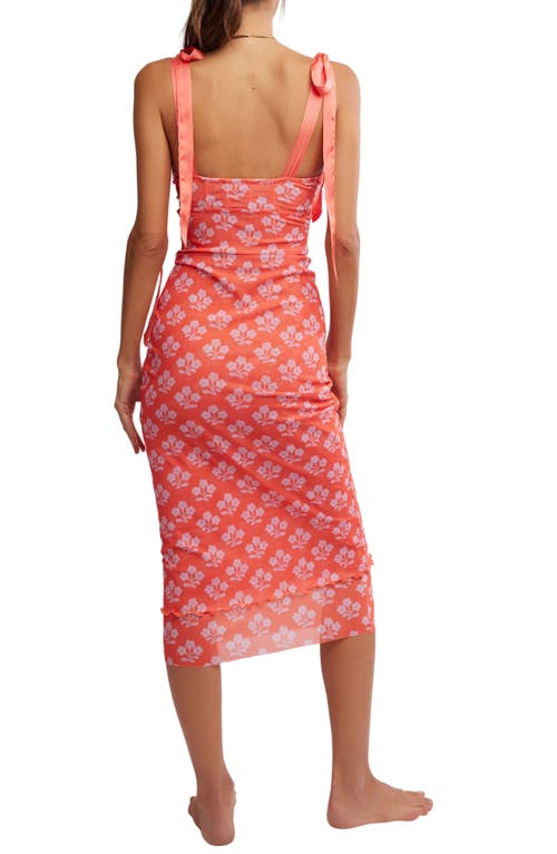 FREE PEOPLE FREE PEOPLE FLORAL LAYERED MESH SLIPDRESS 