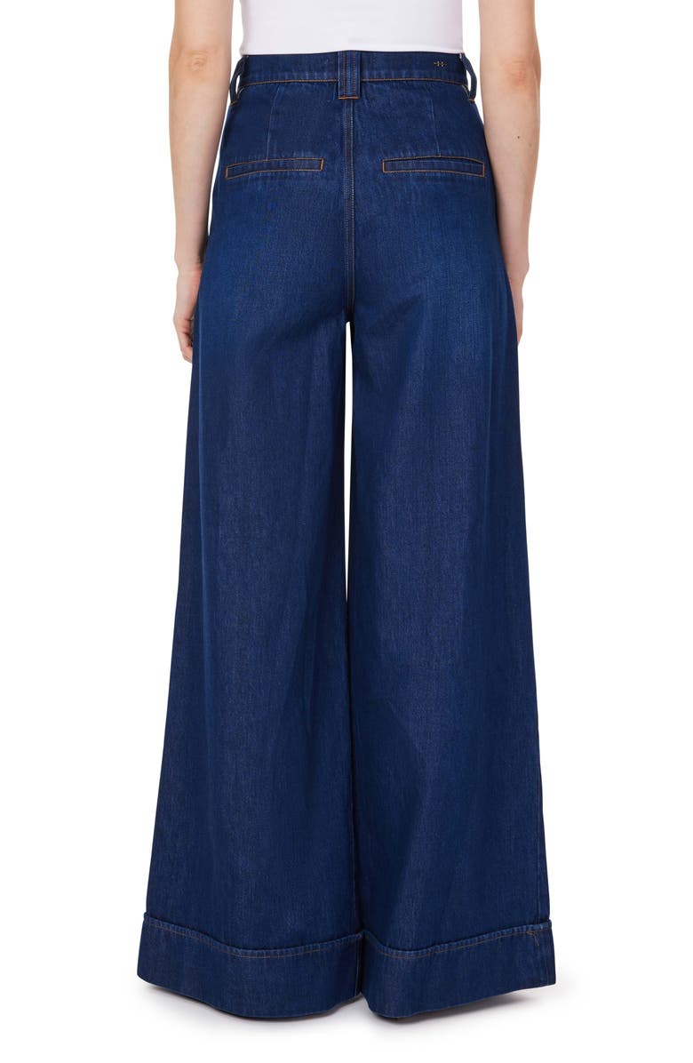 Habitual Pleated High Waist Wide Leg Jeans, Alternate, color, Deep River