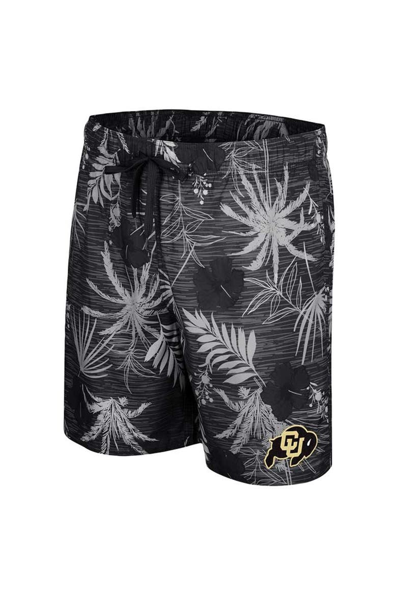 Men's Colosseum Black Colorado Buffaloes What Else is New Swim Shorts, Alternate, color, Black