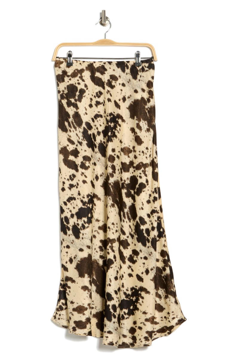 JASON WU Satin Finish Midi Skirt, Alternate, color, Spotted Cowhide