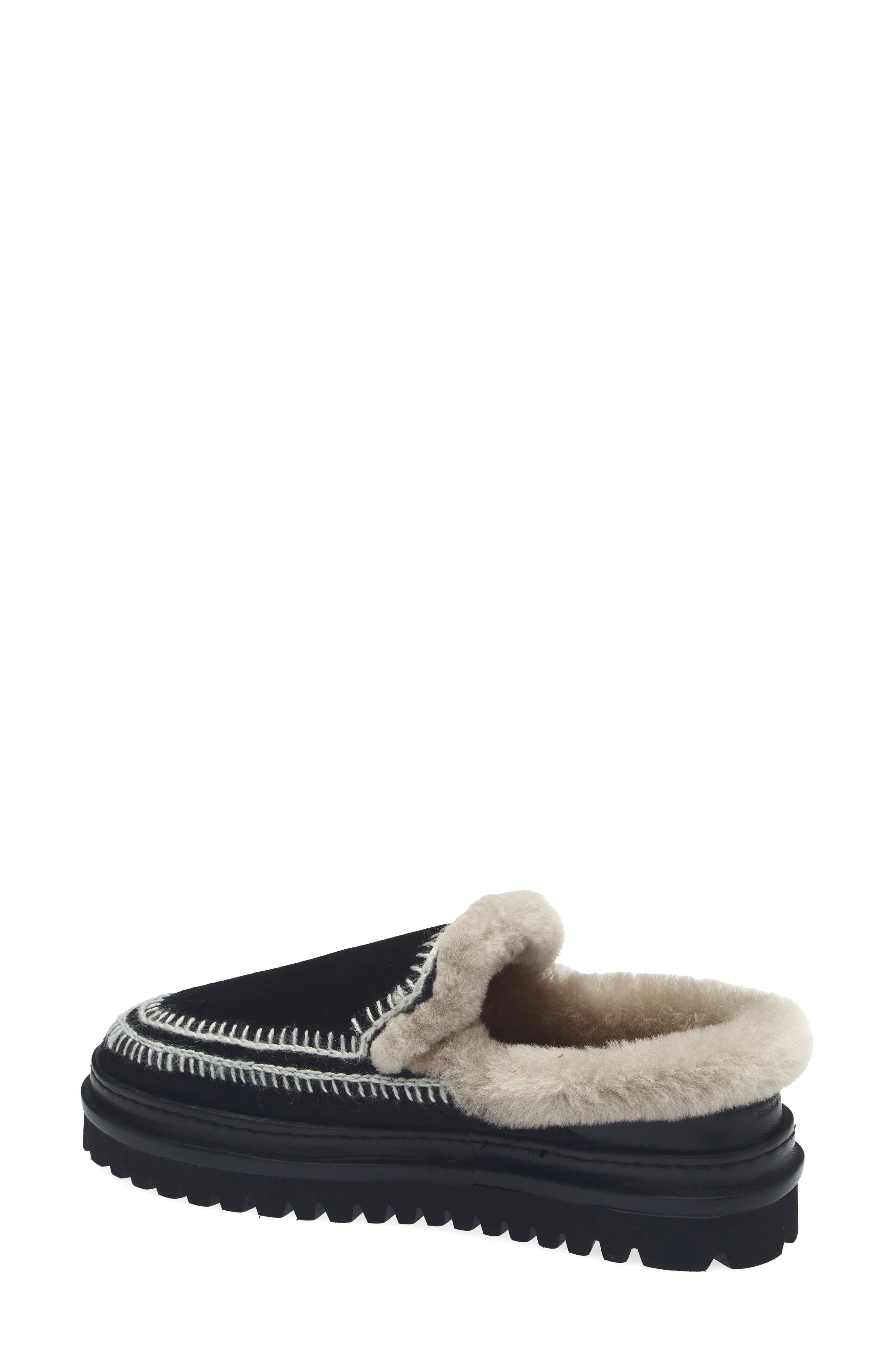 Laidback London Jun 4.0 Genuine Shearling Lined Slipper, Alternate, color, Black Suede / Light Grey