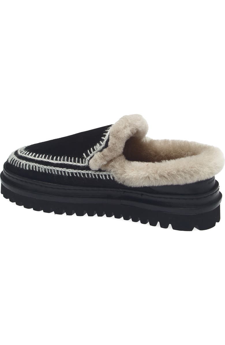 laidback london Jun 4.0 Genuine Shearling Lined Slipper, Alternate, color, Black Suede / Light Grey