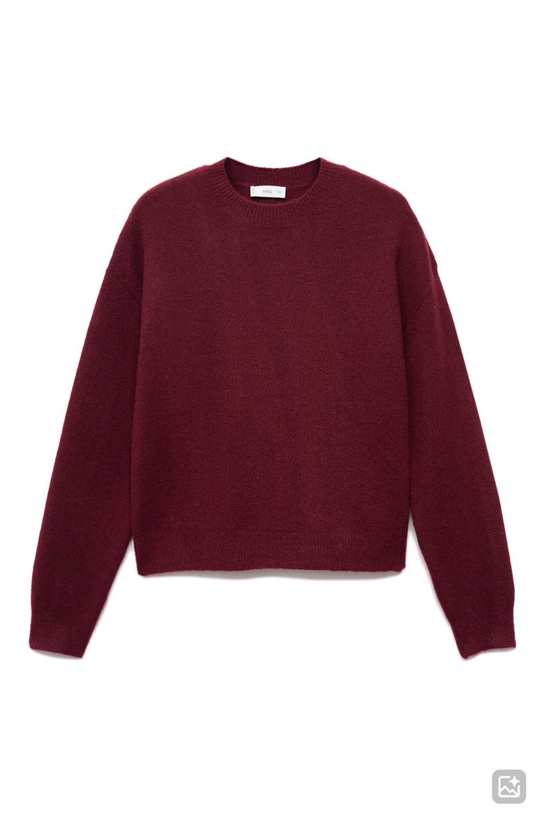 Star Crewneck Sweater, Alternate, color, BURGUNDY