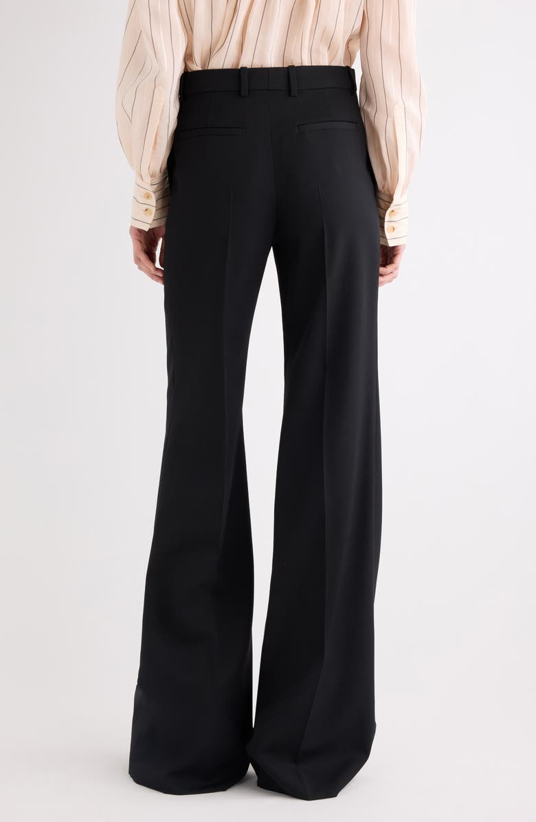 Chloé Virgin Wool Grain de Poudre Flare Trousers, Alternate, color, Black