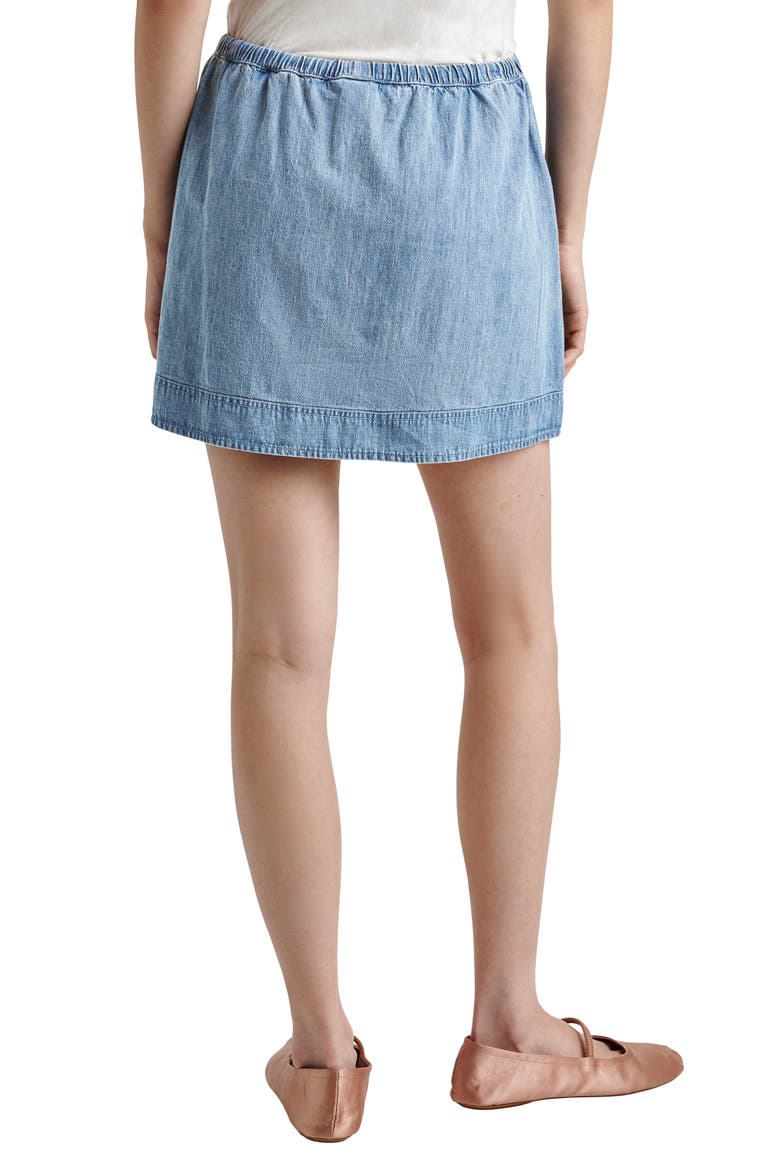 Alice Denim Drawstring Waist Miniskirt, Alternate, color, INDIGO