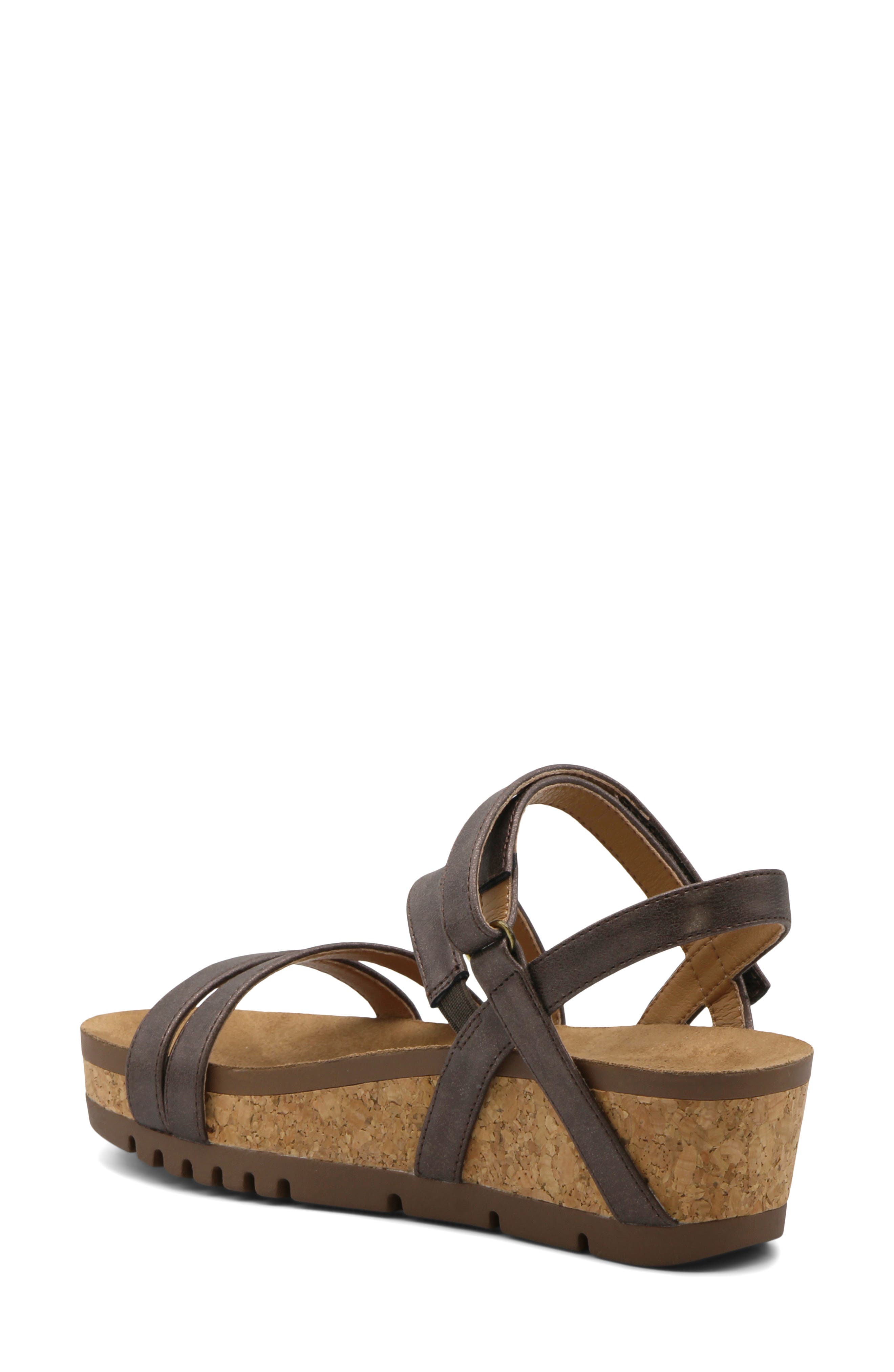 Adrienne Vittadini Jingle Platform Wedge Sandal, Alternate, color, Brown