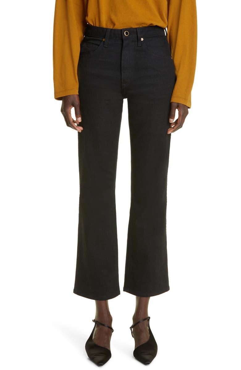 Khaite Vivian High Waist Crop Flare Jeans, Main, color, 