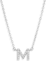 Nordstrom Delicate Cubic Zirconia Initial Pendant Necklace