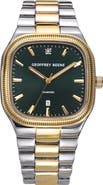 GEOFFREY BEENE Textured Bezel Diamond Bracelet Watch, 41mm