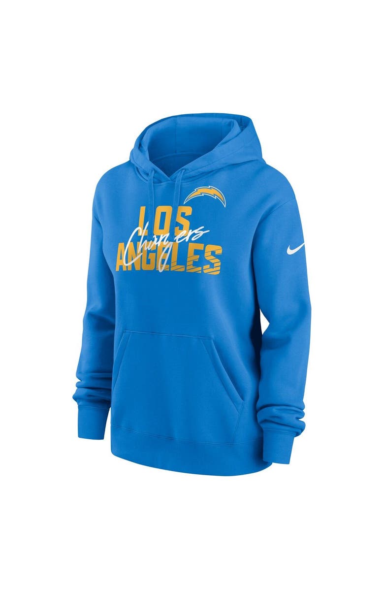 Nike Women's Nike Powder Blue Los Angeles Chargers Wordmark Club Fleece Pullover Hoodie, Alternate, color, Powder Blue