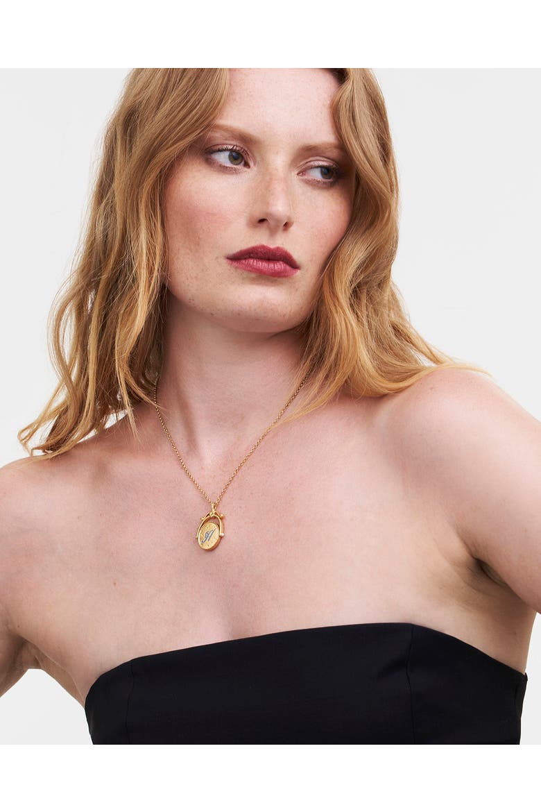 H Initial Hydrangea Gold Spinner Chain Necklace, Alternate, color, Gold