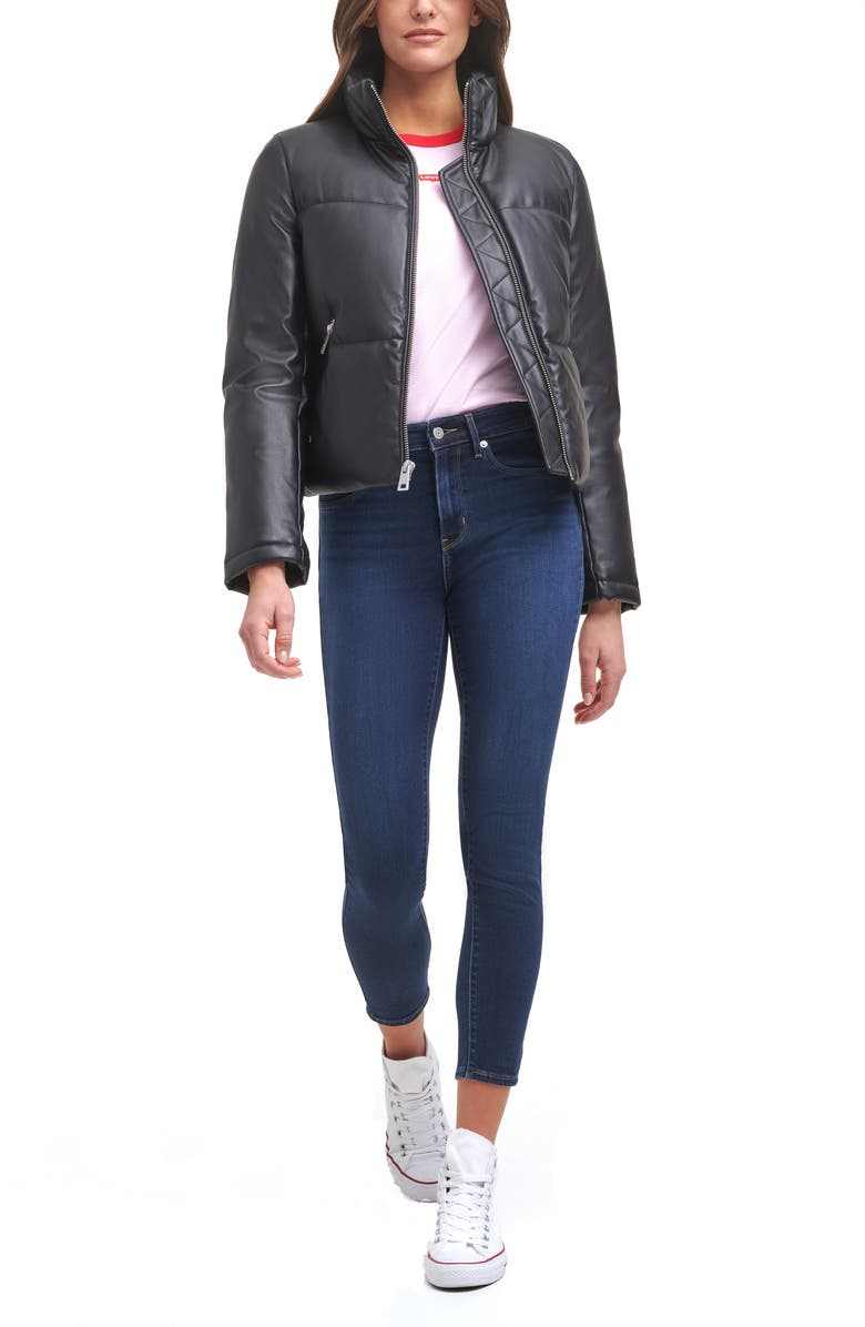Levi's<sup>®</sup> PU 307 Faux Leather Puffer Jacket, Alternate, color,