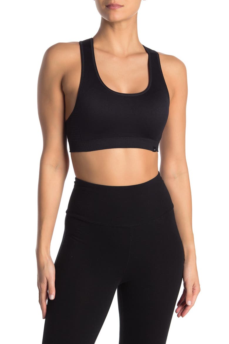 HAYLEY SEAMLESS SPORT BRA, Main, color, BLACK