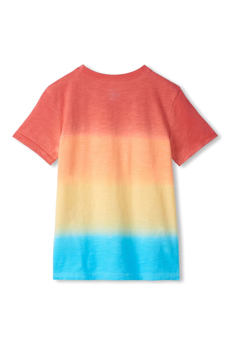 Kids' Gradient Stripe Crewneck T-Shirt, Alternate, color, ORANGE